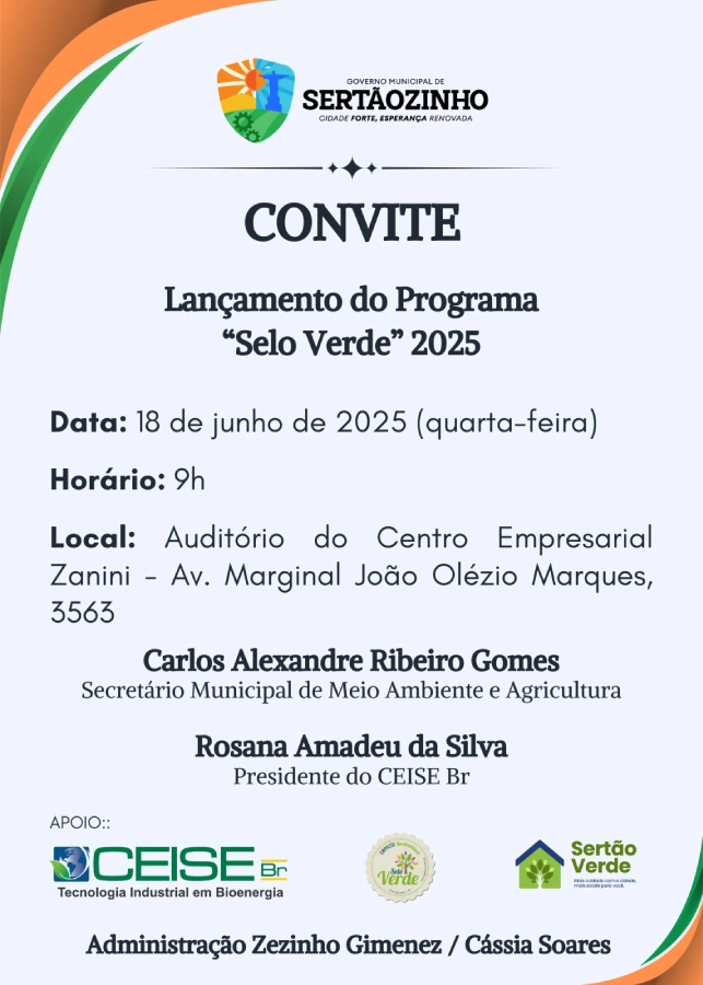 Lançamento do programa “Selo Verde”